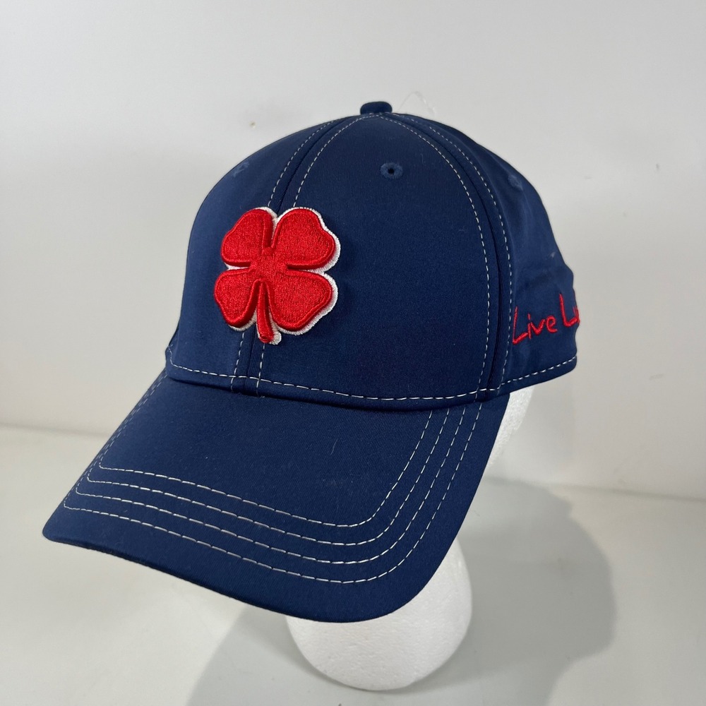 Black Clover Fitted Hat Men SM Blue Red Live Lucky Clover Logo Golf Sporty NEW